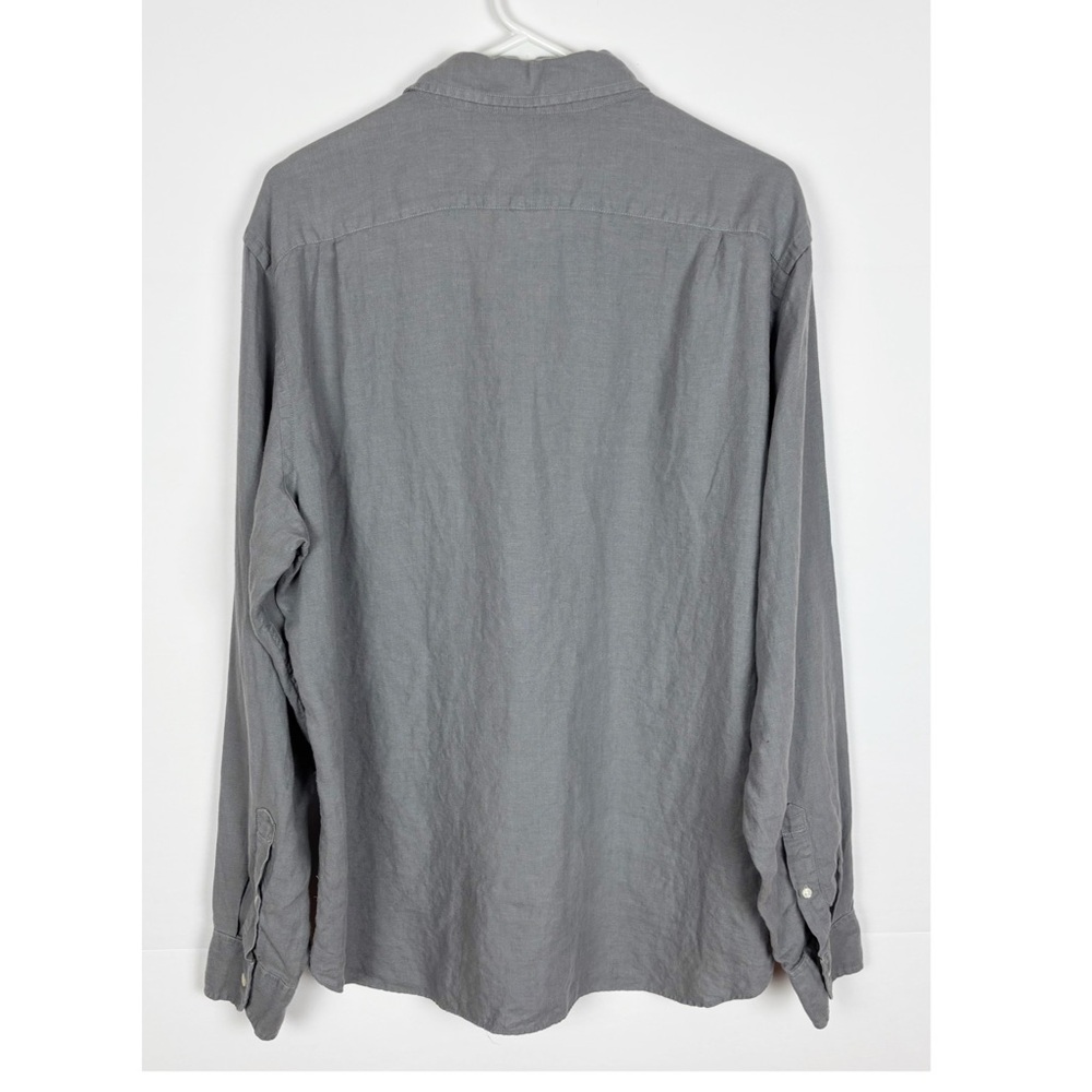 J Crew Baird McNutt Shirt Irish Linen Long Sleeve Button Up Gray Mens Large - Picture 2 of 4
